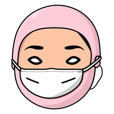light pink face mask isolated sticker