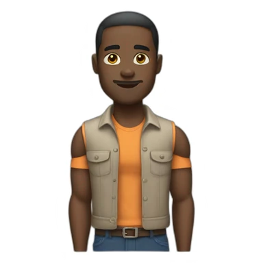 Black man with muscles in work clothes sticker