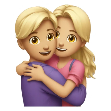 2 girls hug sticker