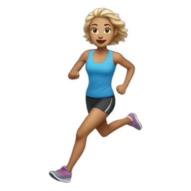 light skin woman running sticker