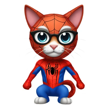 cat cosplaying spider man sticker