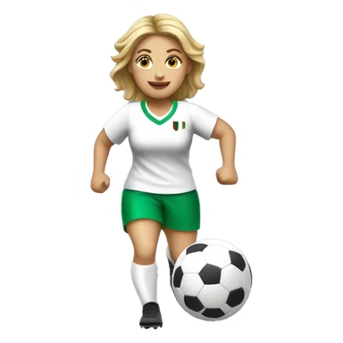 A white Italian woman playing soccer sticker