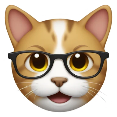 cat crying wearing glasses sticker