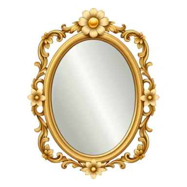 vintage mirror with flower sticker