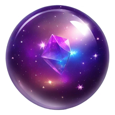 crystal magic ball with stars galaxy sticker