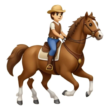 A dog riding a horse sticker