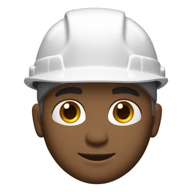 construction worker, full head shot, 3/4 view of face, white hard hat, male, adult, slight stubble, strong jawline, clear eyes visible, color palette: white (hard hat), warm beige (skin tones), cool grays and browns (shadows and details) sticker