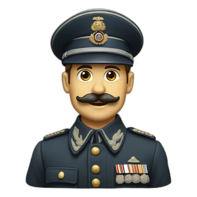 a garman milytary officier with a little rectangle moustache with a hat of milytary german 1945 he is litle sticker