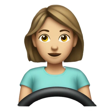 girl Driving with car neck rest sticker