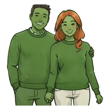 happy couple indoors together sticker