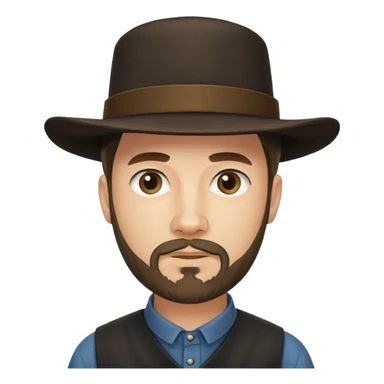 Amish man with goatee sticker