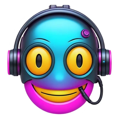 happy smiley in a cyberpunk style sticker