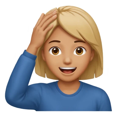 Knocking on head with mouth open smiling and eyes wide sticker