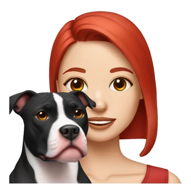 Black and white pitbull with red head girl owner sticker