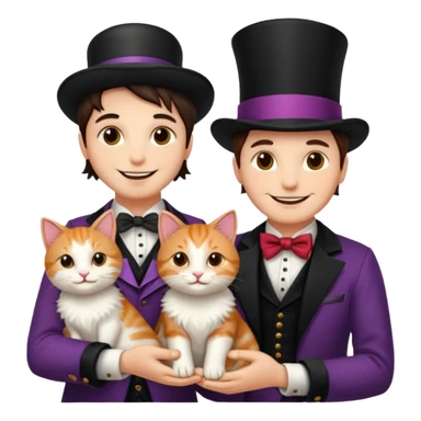 magician couple and their pet cat sticker