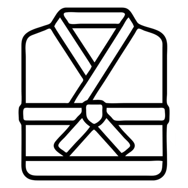 Folded martial arts gi with belt wrapped around it sticker