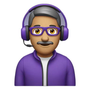 Full Purple man with headset sticker
