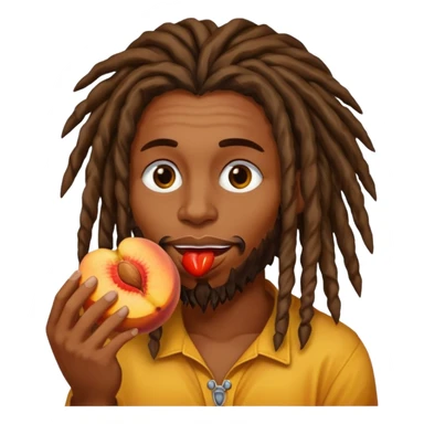 dreadhead eating peach sticker
