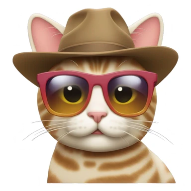 ￼ Cat with sunglasses ￼ sticker