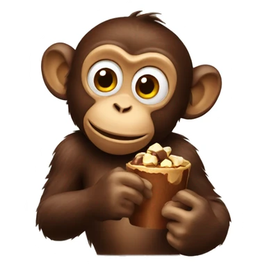 Monkey eating chocolate  sticker