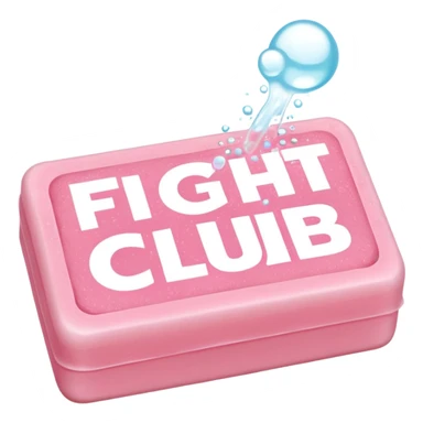 "fight club" text on a 3/4 foamy  pink soap sticker