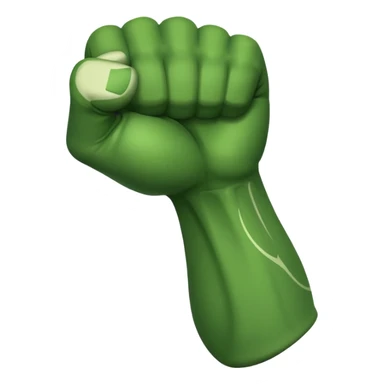 green arm with clenched fist and muscle forearm  sticker