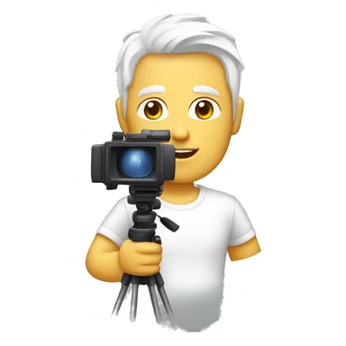 TV Cameraman with white hair and white t-shirt sticker