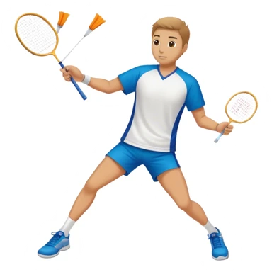 Man playing badminton  sticker