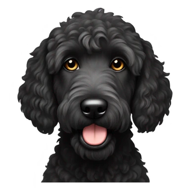 Black golden doodle without brown on face sticker