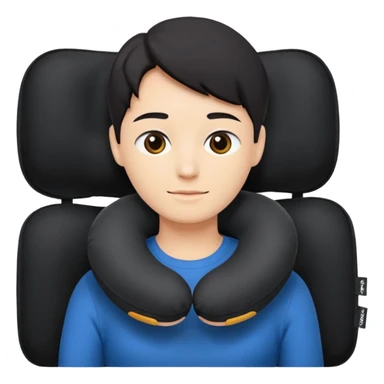 black Travel Neck Pillow sticker