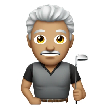 Mexican Bandit with grey hair playing golf  sticker