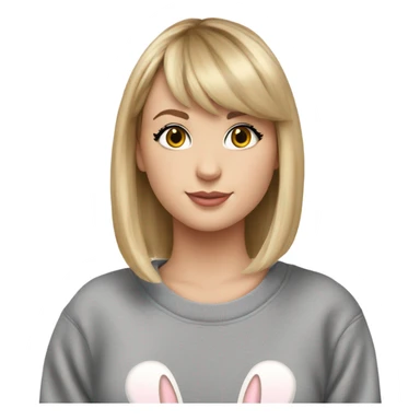 A cute bunny in a Taylor swift sweatshirt sticker