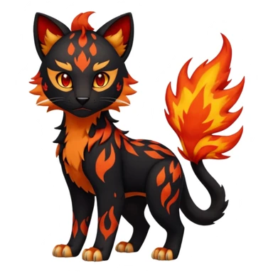 Fiery Hot Handsome Surrealistic Edgy Liepard-Linoone-Litten-Pokémon-fusion-creature (full body) sticker
