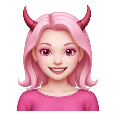 devil girl in pink outfit sticker