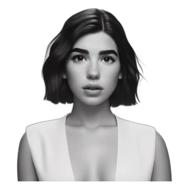 Dua lipa in a black and white movie sticker
