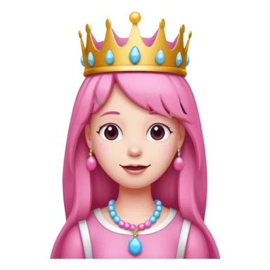 happy earringed princess bubblegum with candy crown sticker