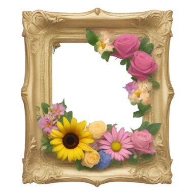 photo frame inside put flowers  sticker