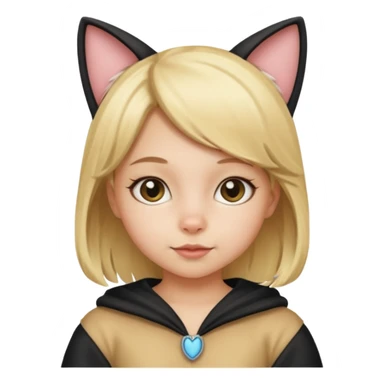 blonde girl kid in cat costume sticker