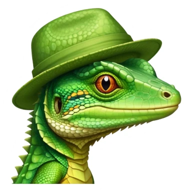 lezard avec un chapeau sticker