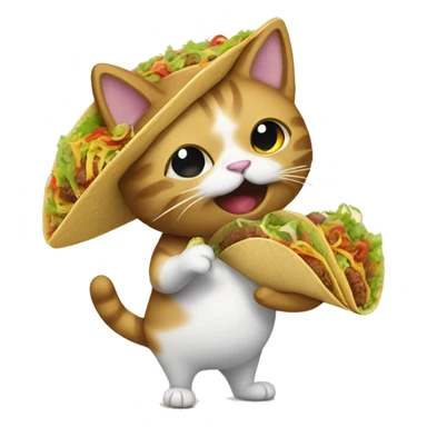 Cat eating tacos sticker