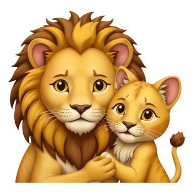 Animal Gato acariciando las orejas de un leon sticker