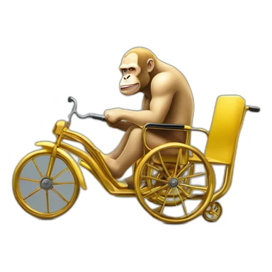 furious vladimir putin monke holding a banana rides golden toilet wheelchair sticker