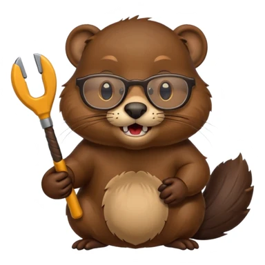 spectacled beaver with tools sticker