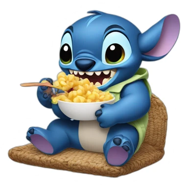 Stitch eating sticker