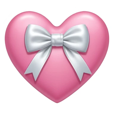 Pink heart with white bow  sticker
