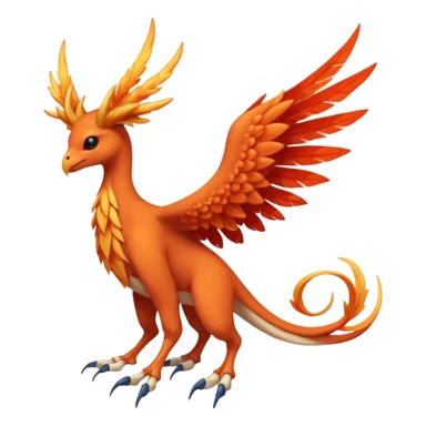 Skeletal feathery fiery winged horned Amaura-Aurorus-Pokémon-Fakémon-hybrid-fusion-creature, full body sticker