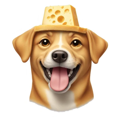 Happy dog with cheese hat sticker