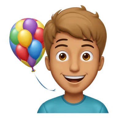 an arabic guy blowing something up with a silly face sticker