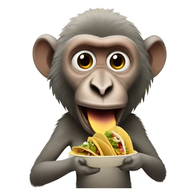 Baboon eating tacos  sticker