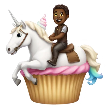 Cupcake riding unicorn  sticker